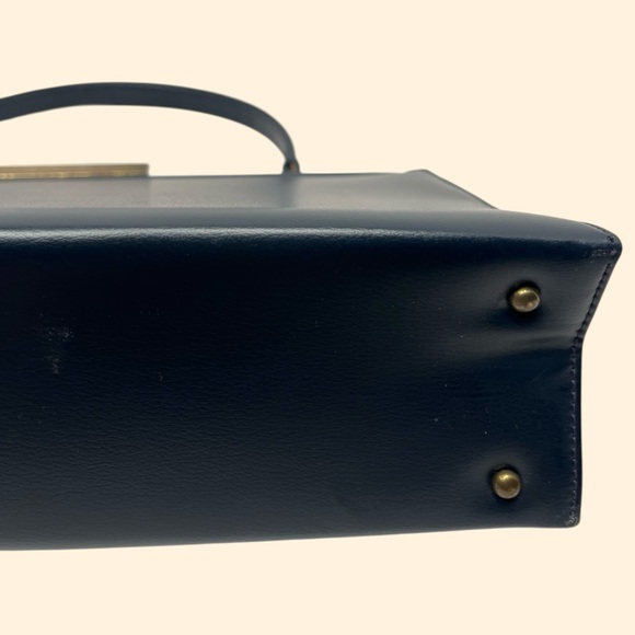 Theodore California 1960s Vintage Navy Leather Handbag